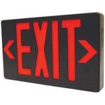 LED EZXTEU2RB (AC Only) Double Faced Black Exit Sign with Red Letters