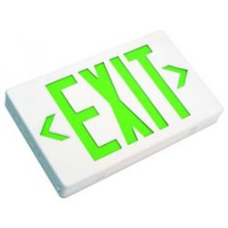 LED EZXTEU2GW (AC Only) Double Faced White Exit Sign with Green Letters