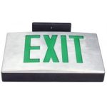 KXTEU1-G-A-EM DieCast Aluminum Battery Backup LED Green Exit Sign