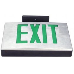 KXTEU1-G-A-EM DieCast Aluminum Battery Backup LED Green Exit Sign