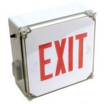 WLXTER Wet Location Single Face, AC Only, LED Exit Red Letters, 120/277V