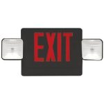 Combo LEDCXTEU2RB Exit/Emergency Light Double Face, Red Letters, Black 120/277V