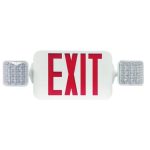 LEDCXTEU1RW LED Combo Emergency Exit White Plastic With Red Letters