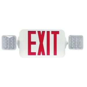 LEDCXTEU1RW LED Combo Emergency Exit White Plastic With Red Letters