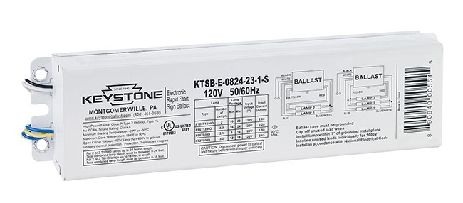 Keystone Electronic Sign Ballast 4-6 Lamps 16-36' 120-277V