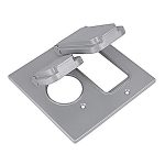 Westgate W2C-GS Metal Weatherproof 2 Gang 1 GFCI & 1 Single Receptacle Cover