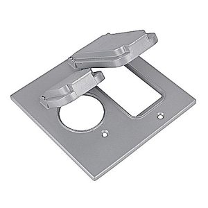 Westgate W2C-GS Metal Weatherproof 2 Gang 1 GFCI & 1 Single Receptacle Cover