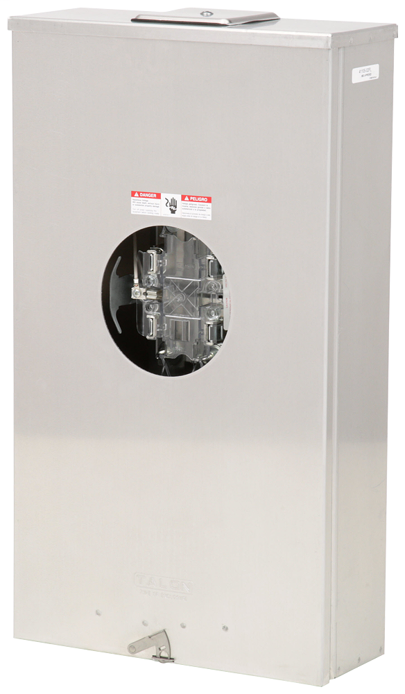 Siemens Talon 41105-02FL 320A 600 VAC 5 Jaw OH/UG Aluminum Enclosure Meter 1 Phase 3 Wire 1 Position Lever Bypass Ringless Meter