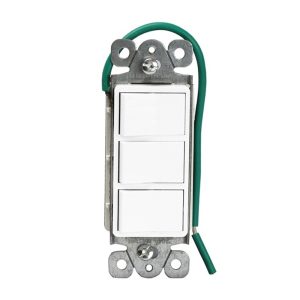 Enerlites 62755-W 15A White Decora Triple Switch