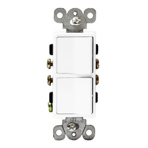 Enerlites 62834-W 15A White Decora Double Switch
