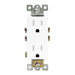 Enerlites 61501-TR-W 15A White Decora Duplex Receptacle