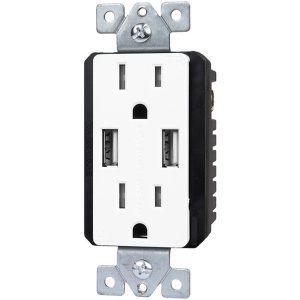 Enerlites 61501-TR2USB 15A 4.0 USB Dual Charger Receptacle