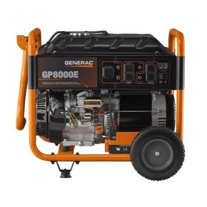 Generac 7686 GP8000E Portable Generator 10000 Surge Watts, 8000 Rated Watts