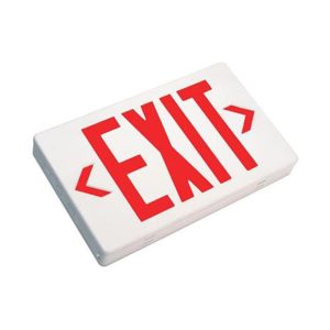 Topaz 75119 ES/LED/RW/B LED Compact Red Exit With Battery Backup