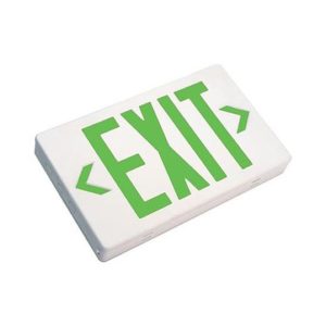 Topaz 77588 ES/LED/GW/B LED Compact Green Exit Sign With Battery Backup