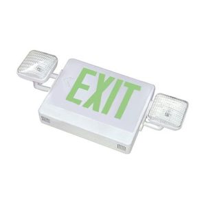 Topaz 77589 ESC/LED/GW LED Green Exit Sign and Emergency Light Combo 120/277V