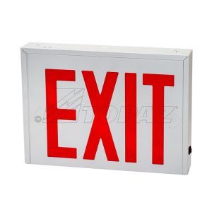 Topaz 75120 ES/LED/RW/B-NYC Steel, NYC Approved LED Red Exit with Battery Backup