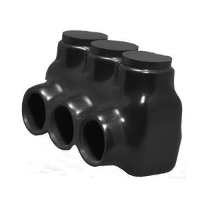 Morris 97543 Black Insulated Multi-Cable Connector - Single Entry 3 Ports 250 - 6
