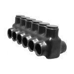 Morris 97616 Black Insulated Multi-Cable Connector Dual Entry 6 Ports 4 - 14