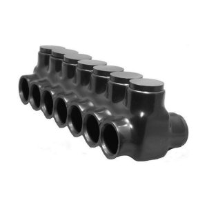 Morris 97637 Black Insulated Multi-Cable Connector Dual Entry 7 Ports 2/0 - 6