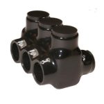 Morris 97653 Black Insulated Multi-Cable Connector Dual Entry 3 Ports 350 - 6