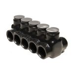 Morris 97655 Black Insulated Multi-Cable Connector Dual Entry 5 Ports 350 - 6