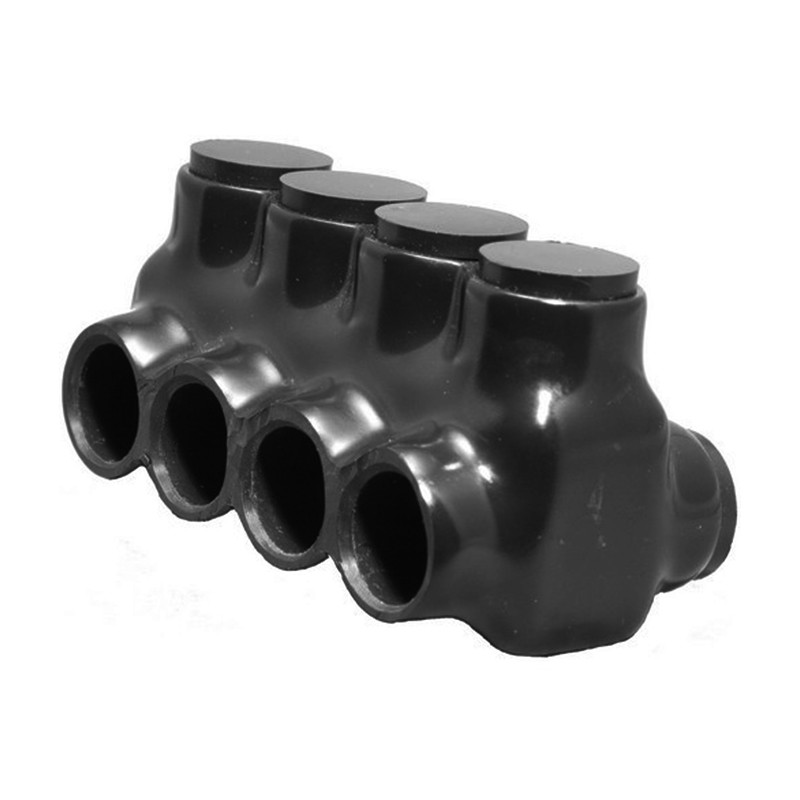 Morris 97664 Black Insulated Multi-Cable Connector Dual Entry 4 Ports 600 - 250