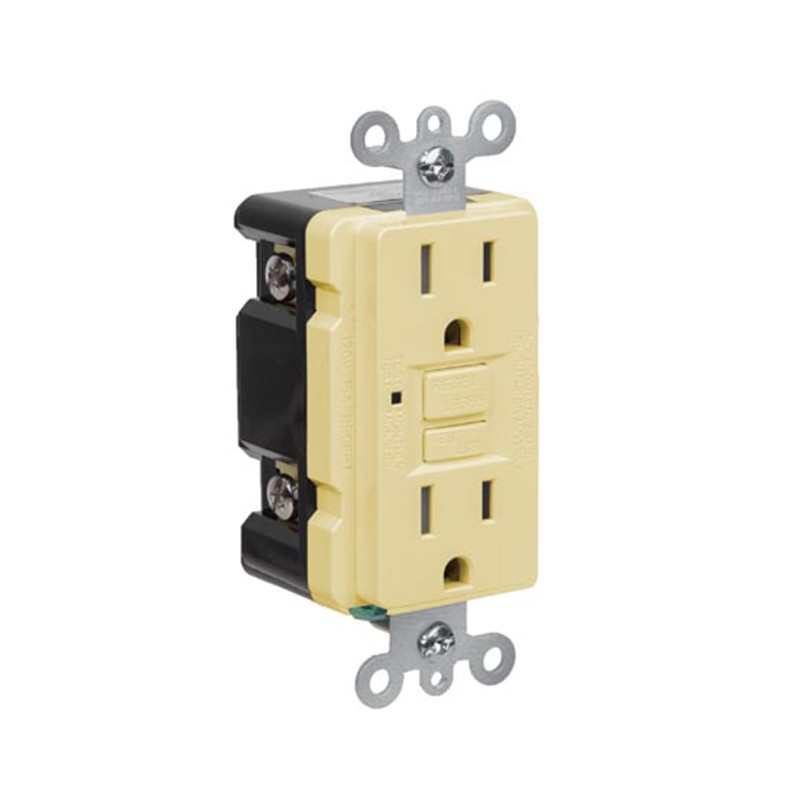 AIDA Tamper & Weather Resistant Self-Test 15A Duplex GFCI Receptacle with LED Light