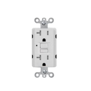 AIDA Self-Test 20A Tamper & Weather Resistant Duplex GFCI Receptacle with LED Light
