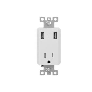 AIDA 3.6A Dual USB Charger 15A Single Receptacle
