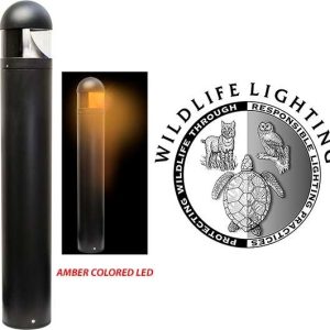 DABMAR D830-LED20-AMB 20W LED 120-277V Amber LED Path Walkway & Area Bollard Black