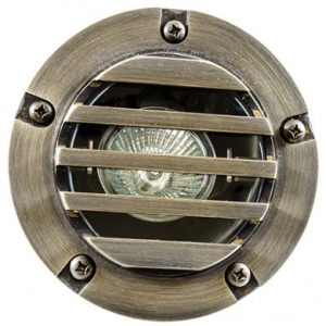 Dabmar Lighting LV346-LED3-WBS Adjustable In-Ground Well Light Fixture w/Grill 3 Watts LED MR16 12 Volts Weathered Brass 6500K