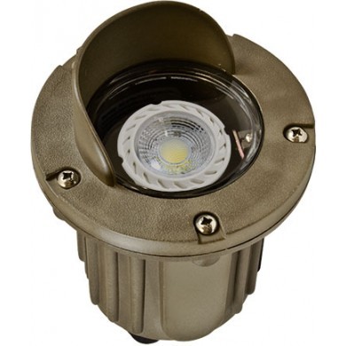 Dabmar Lighting LV347-LED3 Adjustable In-Ground Well Light Fixture w/Hood 3 Watts LED MR16 12 Volts 6500K