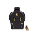 AIDA 030736 30/50A 250V Black 3-Prong Angle Power Plug