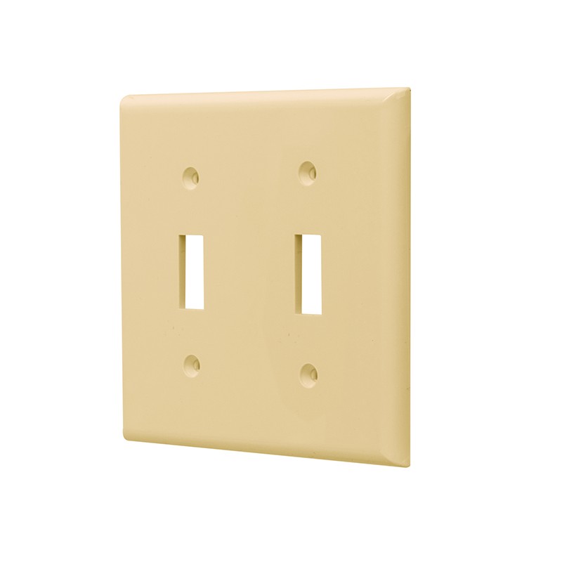 AIDA 2 Gang Plastic Toggle Switch Wall Plate