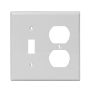 AIDA 2 Gang Plastic 1 Toggle Switch & 1 Duplex Receptacle Combination Wall Plate