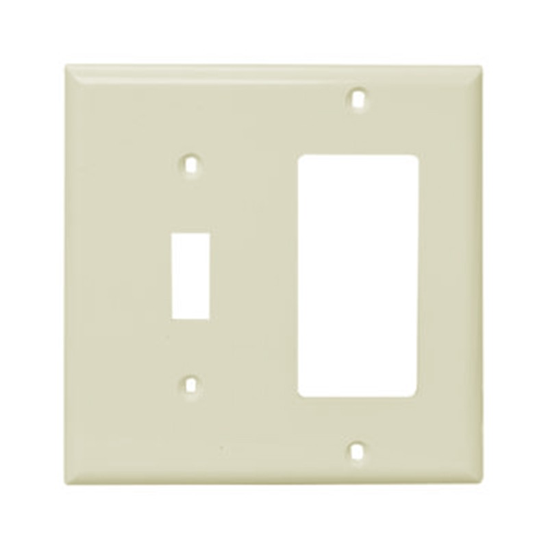 AIDA 2 Gang Plastic 1 Toggle Switch & 1 Decorative Combination Wall Plate