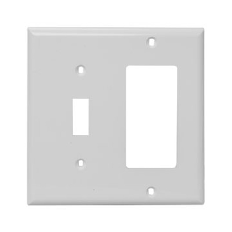 AIDA 2 Gang Plastic 1 Toggle Switch & 1 Decorative Combination Wall Plate