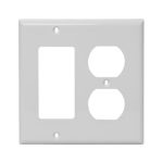 AIDA 2 Gang Plastic 1 Duplex Receptacle & 1 Decorative Combination Wall Plate