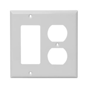 AIDA 2 Gang Plastic 1 Duplex Receptacle & 1 Decorative Combination Wall Plate