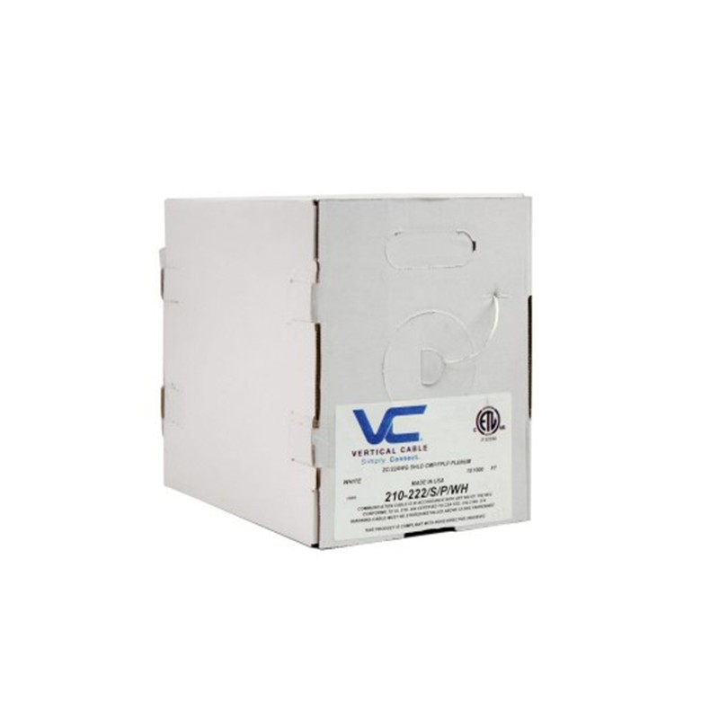 Vertical Cable 210-222/S/P/WH White 1,000ft Audio/Security Cable