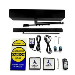 Olide DSW120B ADA Black Automatic Wireless Handicapped Swing Door Opener Switch