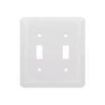 AIDA 053151 2 Gang MID Smooth Metal Toggle Switch Wall Plate