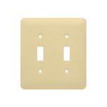 AIDA 053152 2 Gang MID Wrinkle Metal Toggle Switch Wall Plate
