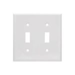 AIDA 053161 2 Gang Jumbo Smooth Metal Toggle Switch Wall Plate