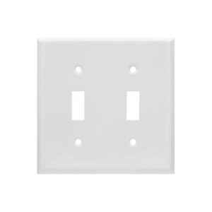 AIDA 053161 2 Gang Jumbo Smooth Metal Toggle Switch Wall Plate