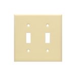 AIDA 053162 2 Gang Jumbo Wrinkle Metal Toggle Switch Wall Plate