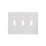 AIDA 053171 3 Gang Standard Smooth Metal Toggle Switch Wall Plate