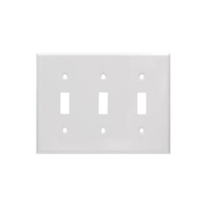 AIDA 053171 3 Gang Standard Smooth Metal Toggle Switch Wall Plate