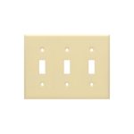 AIDA 053172 3 Gang Standard Wrinkle Metal Toggle Switch Wall Plate